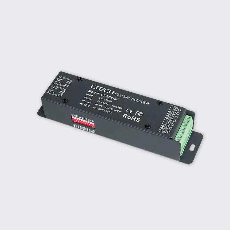 4 × 5A DMX Decoder with RJ45 input