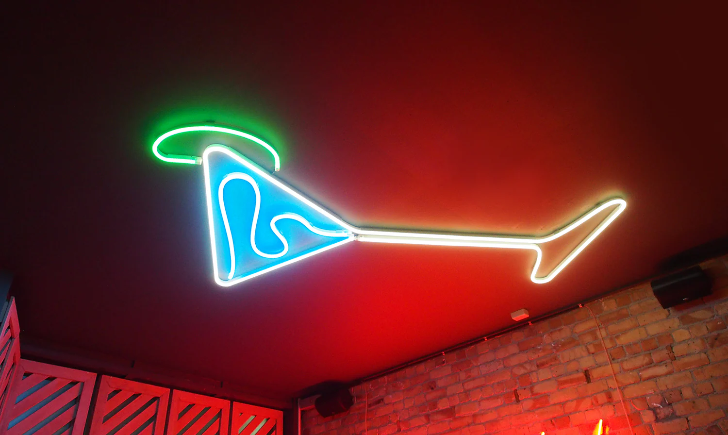 Cocktail Glass with Neon